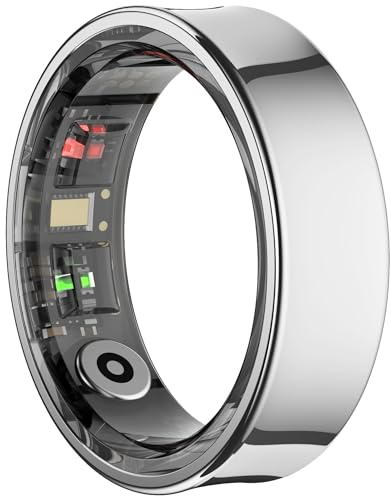 Smart Ring for Men Ladies Fitness Ring with Heart Rate Monitor Blood Oxygen Monitor Sleep Tracker Pedometer Calories Step Counter Waterproof Activity Tracker Compatible with iOS Android Phones