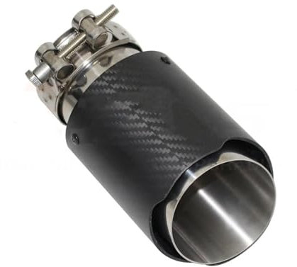 Auto Auspuffrohr Auto Edelstahl Matt Kohlefaser Auspuffanlage Schalldämpfer Rohrspitze Gerade Universal Silber Edelstahl Schalldämpfer Dekorationen Auto Auspuff Schalldämpfer(67mm-101mm)