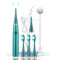Détartrage Ultrasonique - Brosse à Dents Électrique 5 Modes : Giratoire contre Tartre et Plaque - Pack Premium avec 3 Têtes + Miroir Dentaire (Vert, L)