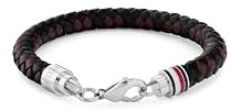 Tommy Hilfiger smycken mäns flätat läderarmband svart och brunt - 2790632
