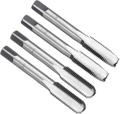 QUARKZMAN 4 teiliges Hand Gewindebohrer Set, M7x0,75 Metrisch Gewindeschneider, Rechtshänder Legierter Werkzeugstahl, Geradnut-Vorschneider(VB) und Mittelschneider(MB)