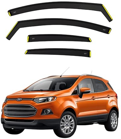 BWS Premium Wind Deflectors For FORD ECOSPORT mk2 5 DOOR 2013-2022 4-Pieces, Enhance Driving Comfort with Window Visors (UK Stock) Dark Tinted
