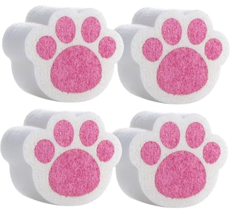 Cabilock 4pièces Lot de Éponges Miroir Forme Griffe De Chat pour Salle De Bain Et Cuisine Multi-Surfaces Nettoyage sans Rayures Absorbantes Et Réutilisables