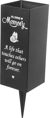 ifundom Vase De Cimetière avec Piquet Contenant pour Arrangements Floraux Fournitures Commémoratives De Cimetière