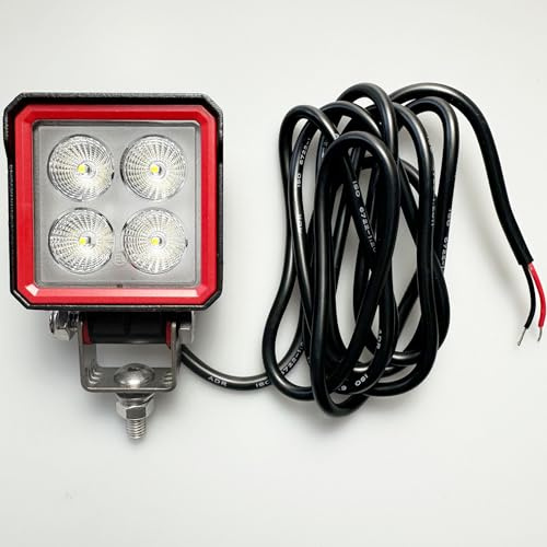 ETUKER 1x Arbeitsscheinwerfer LED 12V 24V 4leds 12W mit 2Meters Kabel Flutlicht Wasserdichtes für alle Typen