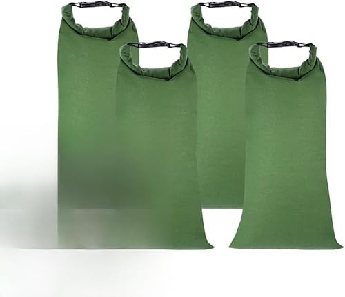 KJoBDwz Sandless Sand Bags Barrier Flood，Flood Water Barrier Sand Bags，4Pcs Canvas Flood Protection Sandbags With Insert Buckle(28X72cm/25kg)