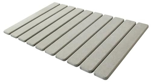 Fangxuee Alfombrilla de Baño Plegable con Diatomeas, Antideslizante, Absorbente de Agua y de Secado Rápido, Color Gris
