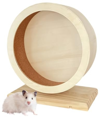Hámster de rueda - spinner de entrenamiento silencioso de madera diseño silencioso, accesorios para mascotas animales pequeños, construcción estable con correr | Actividad de juguete Chinchilla Gerbil