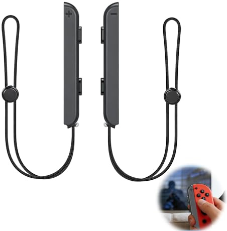Dragonnes pour Manette, Contrôleur de Poignet, Lot de 2 gamepad bracelet, Accessoire Dragonne avec 2 Capuchons de Joystick