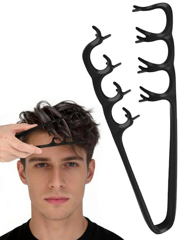 lulir Peine Texturizador Hombre Mejorado Peine Textura Volumen Negro | Peine Texturizador con Dientes Triples para Crear Volumen, Definir Rizos y Lograr Peinados Modernos Fácilmente.