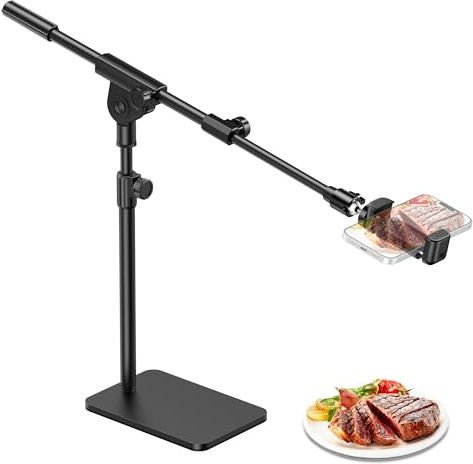 InnoGear Webcam Mounts for Desk, Overhead Phone Mount Cell Phone Camera Stand for Logitech Webcam C922 C930e C920S C920 C615 C960 C920x BRIO 4K NexiGo N60, Right Light, GoPro with 1/4 Thread