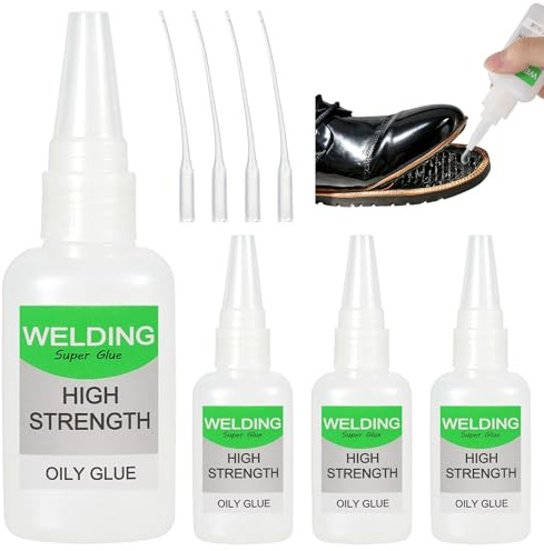 High Adhesive Oily Glue, 4pcs Universal Super Glue with Precision Nozzle | Fast-Drying 50g Formula for Waterproof Repairs on Plastic, Metal, Glass, Wood and Ceramic, Ideal for Home Fixes and Diy