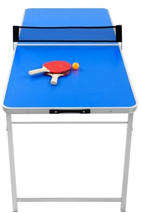 Foldable Ping Pong Table, Portable Table Tennis Table, Mini Table Tennis Set, Aluminium Alloy Frame With Net And Paddles, Easy Storage Design For Home Family Garden Office School Recreation, 59.84in