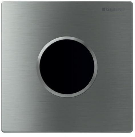 Geberit Urinalsteuerung mit elektronischer Spülauslösung, Netzbetrieb, Abdeckplatte Typ 10, 116.025.SN.1, Farbe: Chrom gebürstet