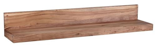 FineBuy Wandregal Massivholz Akazie Holzregal Landhausstil Hängeregal Wandboard Naturprodukt Regal Größe wählbar Braun