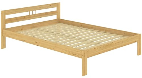 Erst-Holz®Doppelbett 140 x 200 Kiefer Natur mit Rollrost