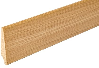 Hobby Legno - Battiscopa Rivestito In Legno Di Rovere Verniciato mm. 75X18X2400 (Prezzo Per ml. 4, 80)