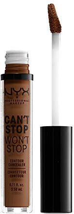 NYX PROFESSIONAL MAKEUP Corrector No Comedogénico, Waterproof y de Larga Duración Can'T Stop Won'T Stop 24H Tono 19 Mocha Para Pieles Muy Oscuras