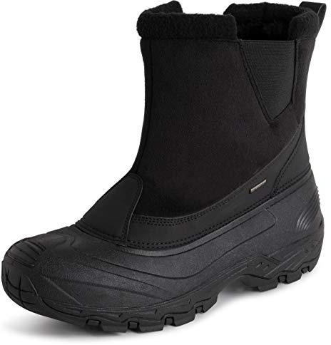 Polar Uomo Impermeabile Suola Battistrada Profondo Pelliccia Ecologica Foderato Inverno Durevole Neve Stivales - Nero - UK11/EU45 - YC0684