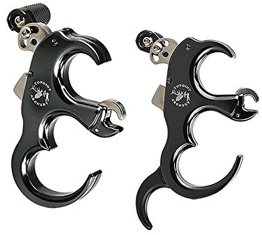 AMEYXGS Bogenschießen Compoundbogen 3 oder 4 Finger Automatic Release Aids Aluminiumlegierung Caliper Grip Thumb Trigger für Jagd und Schießen (Schwarz)