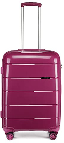 KONO Carry On Luggage Handgepäck Koffer Trolleys Klein Reisekoffer mit Rollen und TSA Schloss, Koffer 55cm Leicht Polypropylen Kabinenkoffer (Violett, Koffer M (55cm - 38L))