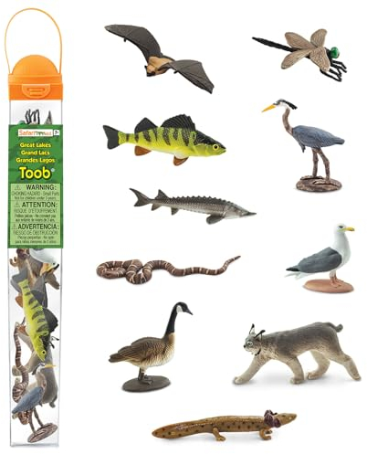 Safari Ltd. 10 Miniaturfiguren der Großen Seen | Ökosystem-Figuren | Ungiftig und BPA-frei | Geeignet für Kinder ab 3 Jahren