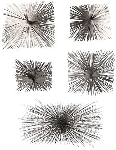 KOTARBAU Schornsteinbesen 180 x 180 mm Aus Federstahl Eckig Kaminbesen Rußbesen Kaminbürste Kaminreiniger Gemauerte Schornstein Kamin