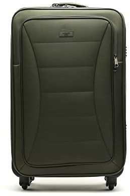 MISAKO Reisekoffer aus Stoff Mittel Leslie Grün Unisex - Halbstarrer, weicher, eleganter Koffer - 67 X 42 X 23 cm de 4 Räder