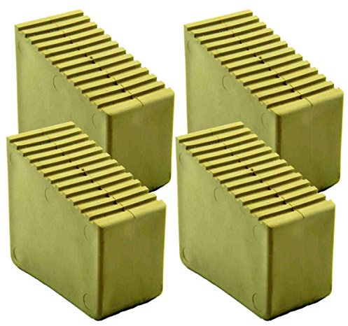 4 patas de goma para escalera de madera, 9-12 peldaños, tamaño interior | 72 x 23 mm, color arena HB41