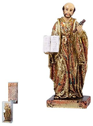 DRW Figura San Ignacio de Loyola Patron de Gipuzkoa de Resina Pintada a Mano 5x4x12 cm