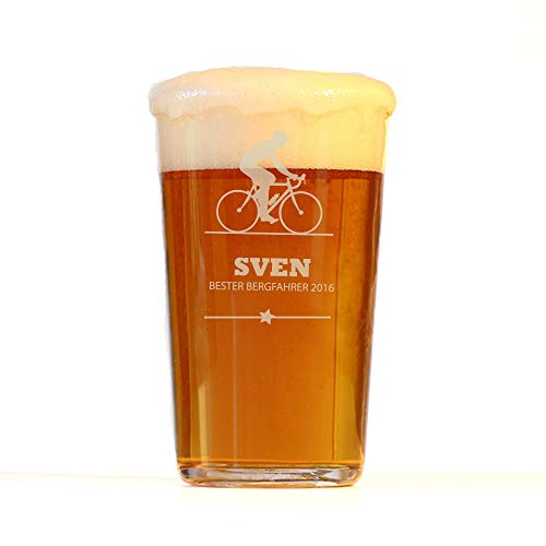 CADEAUX.COM Bierglas mit Gravur Radsport 57 cl - personalisiertes Bierglas mit Gravur Namen