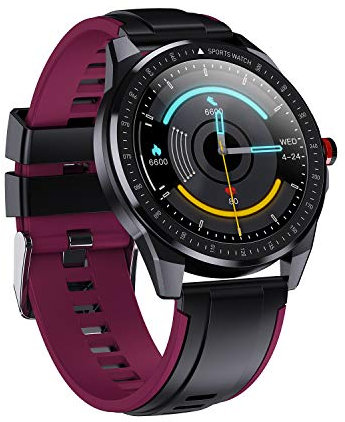 SN88 Smart armband lång standby multifunktion IP68 vattentät sport pulsklocka, digital smartklocka för män och kvinnor (svart lila)