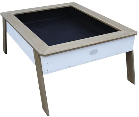 Axi Linda Table De Culture en Bois avec Bac & Voile De Jardin | Potager sur Pied/Jardinière en Marron & Blanc | Table De Sable Enfant
