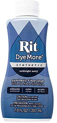 Rit DyeMore Single Bottle 7 Oz. Synthetic Liquid Fiber Dye for Clothing, Décor, and Crafts – Midnight Navy