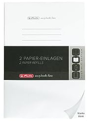 Herlitz 50034130 Refill für Notizheft flex, A5, 2 x 40 Blatt blanko, 1 Stück, Weiß