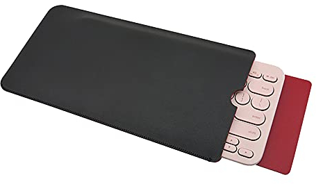 ENJOY-UNIQUE Keyboard Protective Case Cover Compatible with Logitech Pebble Keys 2 K380s, K380, PU Leather Portable Travel Case Sleeve Skin, Not Included Keyboard (Black)