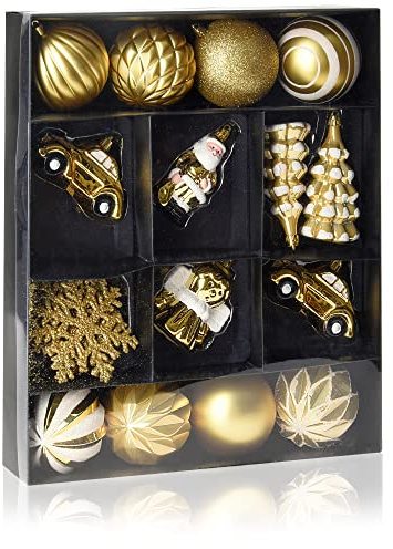 com-four® 20-teiliges Set Hängedeko Weihnachten, Christbaumkugeln | Christbaumschmuck