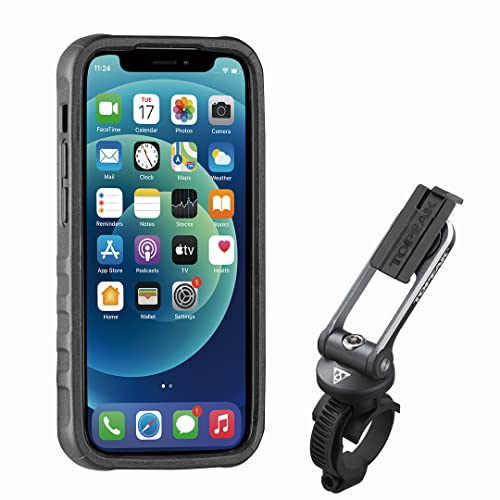 Topeak iPhone-Halterung+Case RideCase für iPhone 12 Pro Max, Black/Gray, mit Halter aus Aluminium und Fiberglas-Composite, in der Farbe Schwarz, Maße:, 16,9x8,6x1,49 cm, 46 g, 15800606
