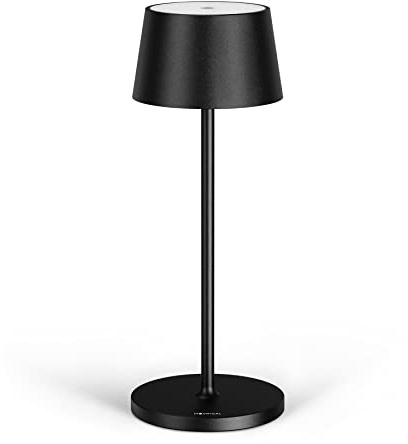 Stilosa Lampada da Tavolo Senza Fili - Abat Jour Led Ricaricabile Scrivania e Comodino di Design - Lume Touch USB C - Luce Wireless Salotto - Dimmerabile - Lampade Ristorante - Nero