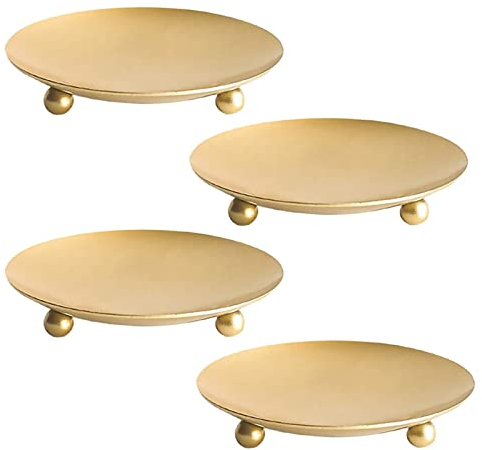 4 Stück SäUlenstäNder Kerzenhalter, KerzenstäNder, Stumpenkerzenhalter Stabkerzenhalter KerzenstäNder Rund Kerzenplatte Kerzenuntersetzer Kerzen Kerzenhalter Untersetzer FüR Stumpenkerzen Kerzenteller