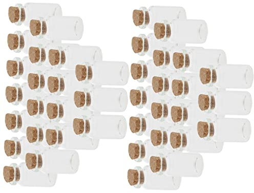 barenx 40 mini barattoli di vetro, flaconi trasparenti da 10 ml, con tappo in sughero, perfetti per riporre e decorare