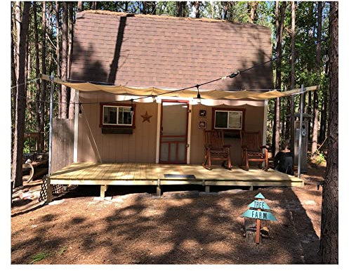 Copertura Ombreggiante Retrattile per Pergola, Patio Esterno Sostituzione Kit per Tettoie A Onda Tenda da Sole A Filo Scorrevole per Traliccio in Legno Gazebo, Tessuto Permeabile (Colore : Beige, Ta