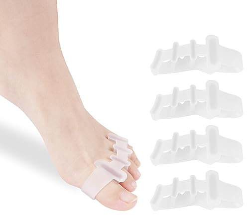 ACWOO Zehenspreizer zur Korrektur der Zehen, 4 Stück Zehenspreizer Silikon, Hammerzehen Korrektor, Überlappende Zehen Zehenspreizer Silikon, Zehenstrecker für Damen und Herren