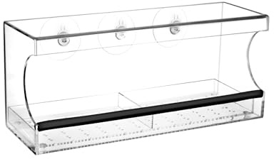 QWORK® Transparentes Fenster Futterhaus für Vögel mit Saugnäpfen, entfernbarer Futterspender, Einfache Reinigung