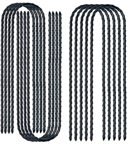 SZENSANG 10 Stück 30 cm U-förmige Bodenanker aus Stahl für Trampolin | Robuste Schwarze Stahlanker Fixieren Trampoline, Zelte, Fußballtore und Gartenvlies Sicher im Boden