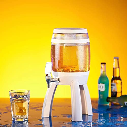 Dispensador de torre de cerveza con barril de cerveza, 3 litros con tubo de hielo, dispensador de bebidas frías, torre de bebidas de cerveza, dispensador de contenedores para bar, cocina, fiesta