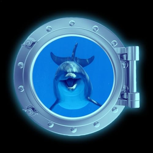 Bullaugen-Aufkleber mit tropischen Fischen, Glasaufkleber, leuchtender -Glas-Fensteraufkleber, Meerestier-Wanddekoration für Schlafzimmer, Tür, Fenster