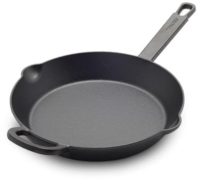 GreenPan Bobby Flay - Padella in ghisa pre-stagionata con manico, resistente e di grado professionale, adatta a induzione, piano cottura versatile, forno, barbecue, fuoco e griglia, uso