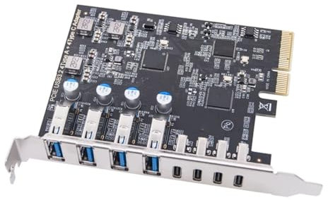 Tarjeta PCIe USB 3.2 ASM1142 PCIE a 4 puertos USB C USB 3.2 Adaptador de controlador de tarjeta de expansión interna PCIE tarjeta de escritorio