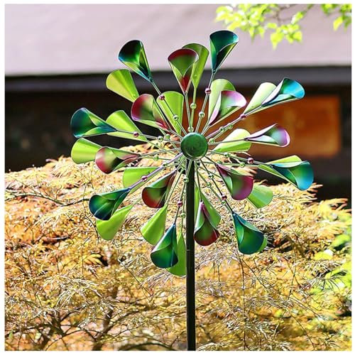 HXLDZOU Windrad, 78 × 20 Zoll, Mit Metall Gartenpfahl, Hof Windspiel, Kinetisches Windrad Mit Zwei Richtungen Für Den Außenbereich, Windfahne Für Gartendekoration